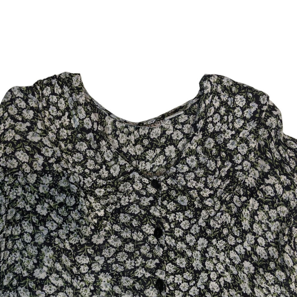 Vtg 90s Anegada's Cottage Prairie Floral Textured Short Sleeve Romper L - Picture 4 of 8